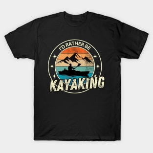 I'd rather be kayaking - retro designed T-Shirt